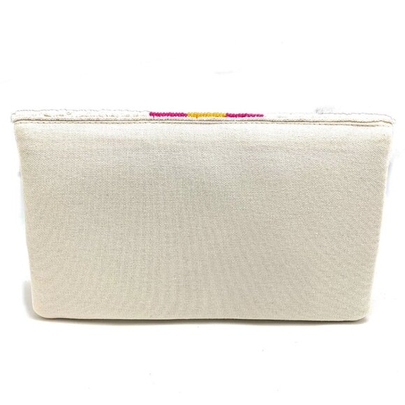 Pink Flamingo Bird Beaded Crossbody Chain Vacation Clutch Boho Handbag - Picture 4 of 6